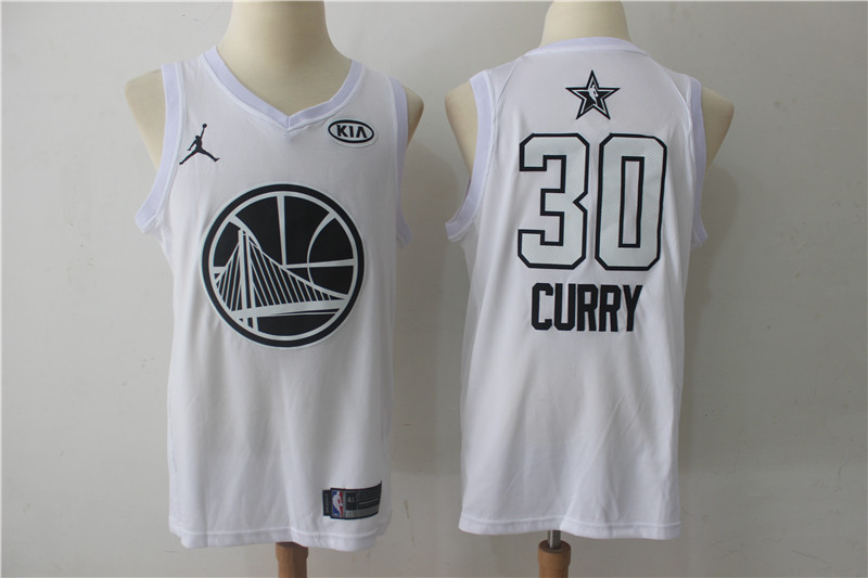 Men Golden State Warriors #30 Curry White 2108 All Stars NBA Jerseys